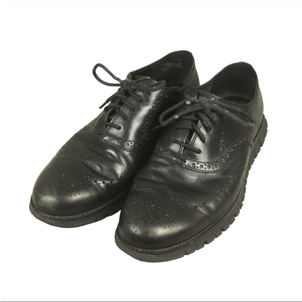 Cole Haan ZERØGRAND Remastered Wingtip Oxfords Shoes C39601 Mens Black 9.5